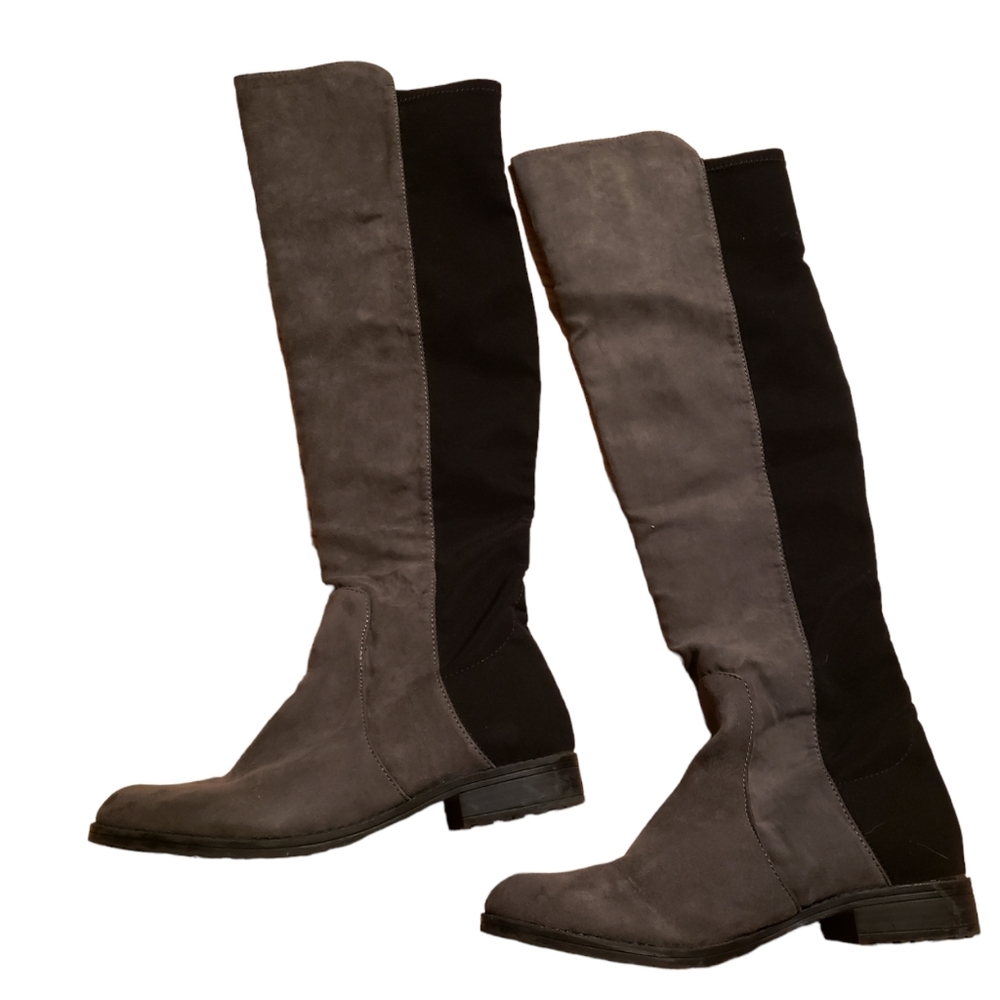 Unisa knee high boots black and gray size 7